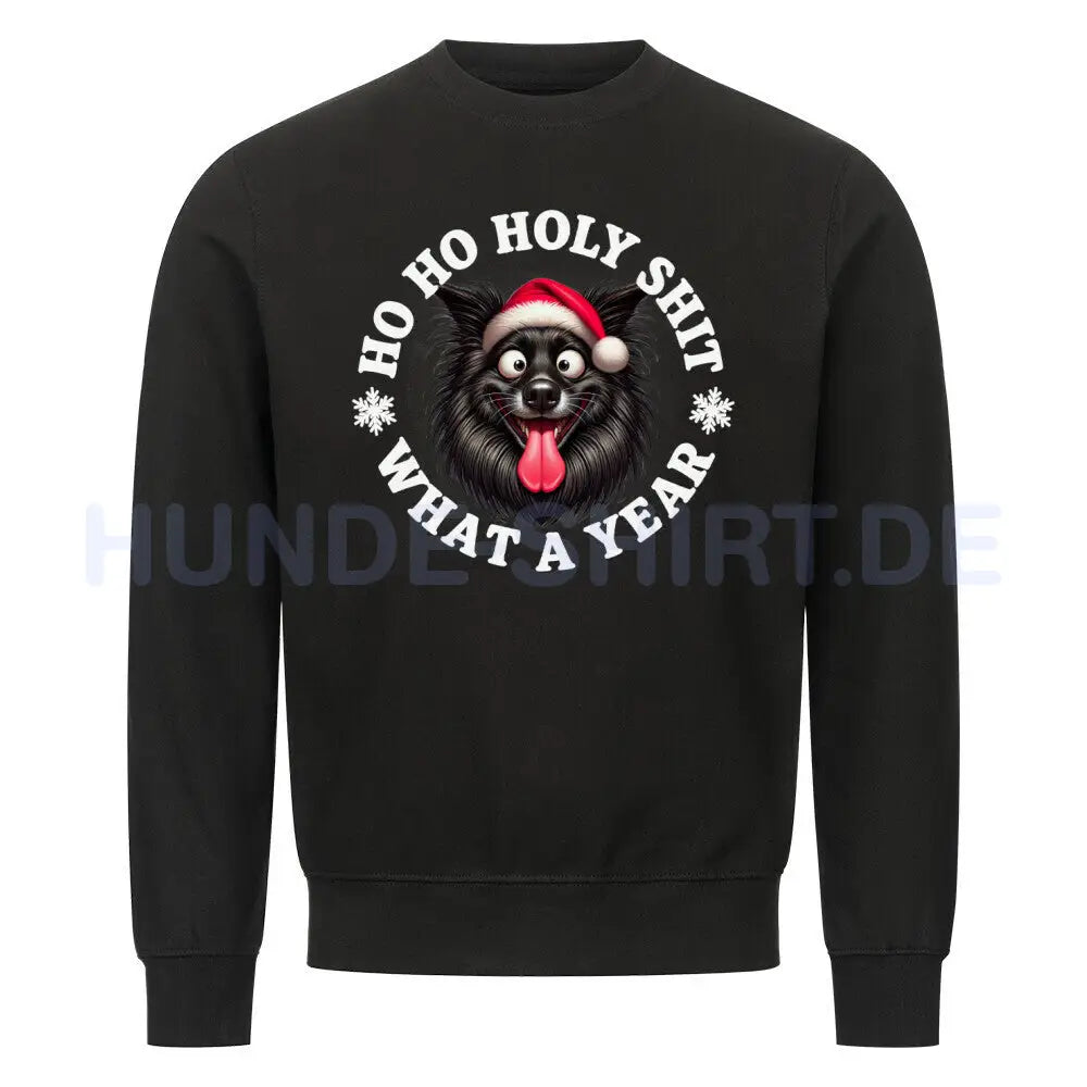 Premium Sweatshirt "Groenendael - HO HO..." Schwarz – hunde-shirt.de