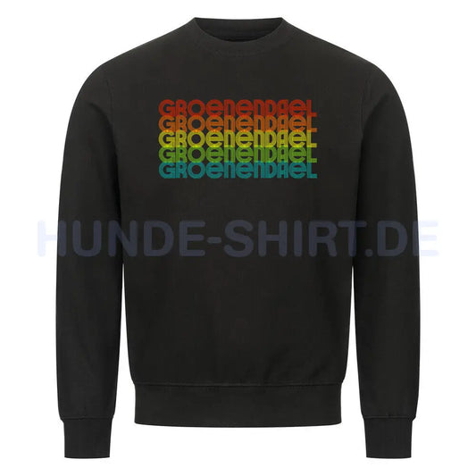 Premium Sweatshirt "Groenendael - RETRO" Schwarz – hunde-shirt.de