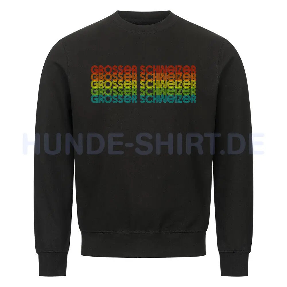 Premium Sweatshirt "Großer Schweizer - RETRO" Schwarz – hunde-shirt.de