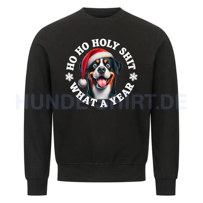 Premium Sweatshirt "Großer Schweizer Sennenhund - HO HO..." Schwarz – hunde-shirt.de