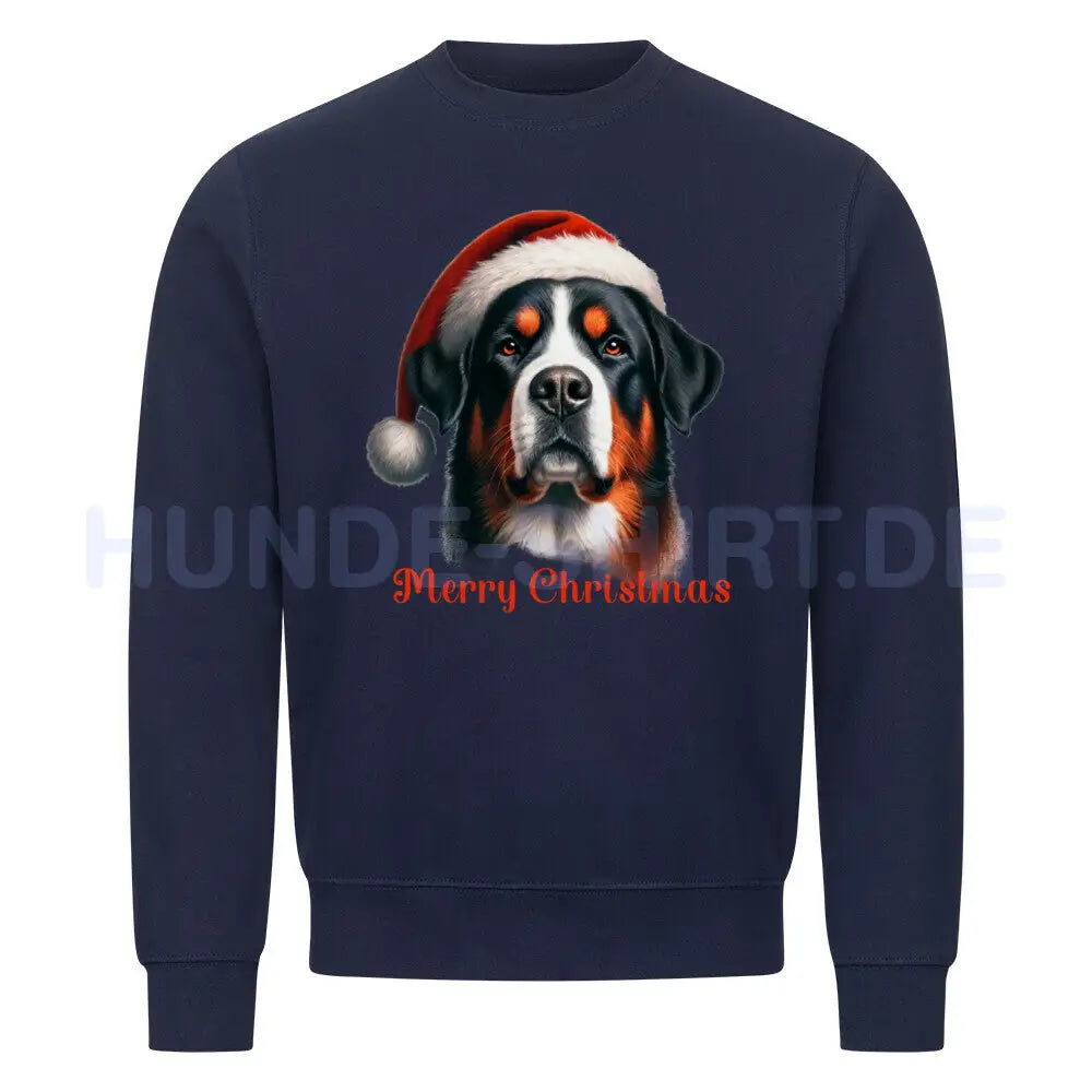 Premium Sweatshirt "Großer Schweizer Sennenhund - Merry Christmas" Navy Blue – hunde-shirt.de