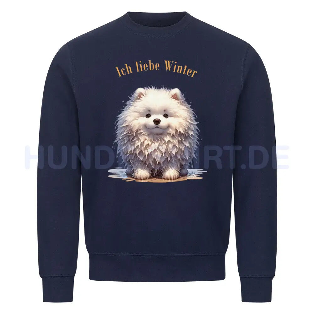 Premium Sweatshirt "Großspitz - Ich liebe Winter" Navy Blue – hunde-shirt.de