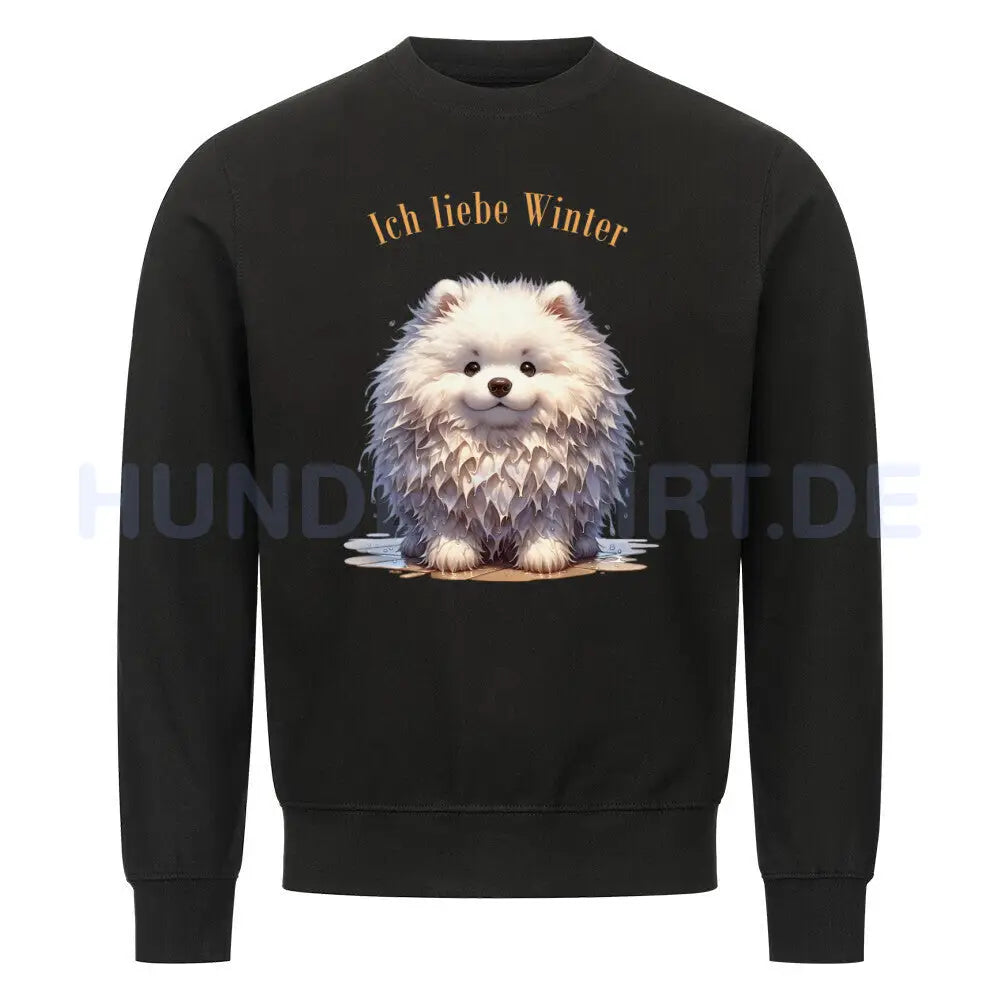 Premium Sweatshirt "Großspitz - Ich liebe Winter" Schwarz – hunde-shirt.de