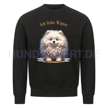 Premium Sweatshirt "Großspitz - Ich liebe Winter" Schwarz – hunde-shirt.de