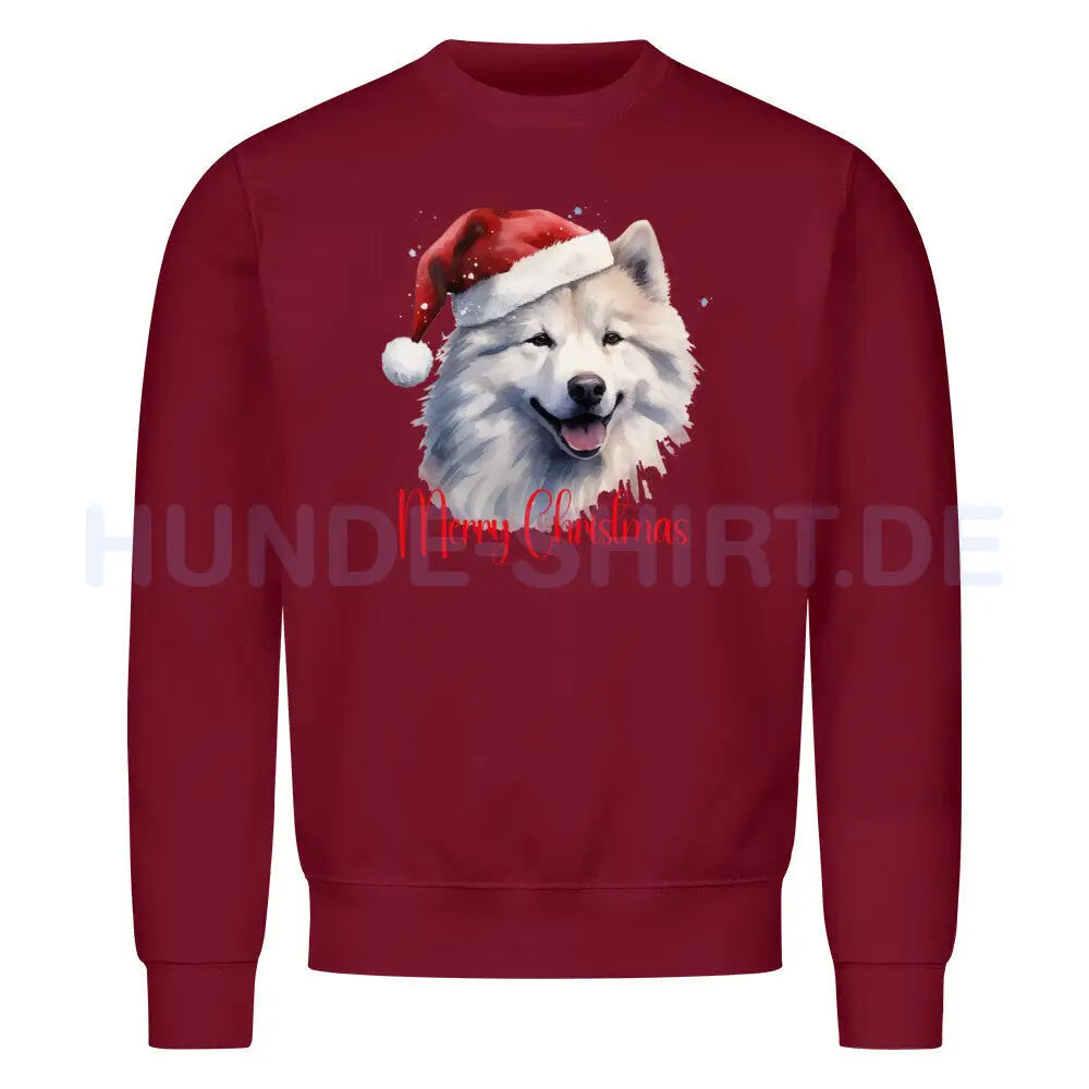 Premium Sweatshirt "Großspitz - Merry Christmas" Burgunder – hunde-shirt.de