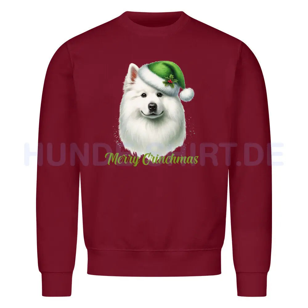 Premium Sweatshirt "Großspitz - Merry Grinchmas" Burgunder – hunde-shirt.de