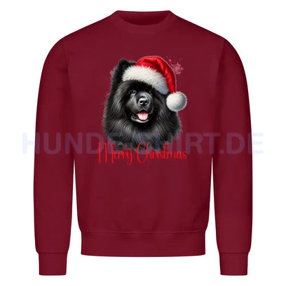 Premium Sweatshirt "Großspitz ( schwarz ) - Merry Christmas" Burgunder – hunde-shirt.de