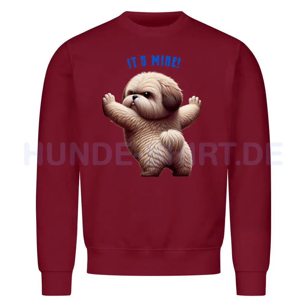 Premium Sweatshirt "Havaneser - It´s mine" Burgunder – hunde-shirt.de