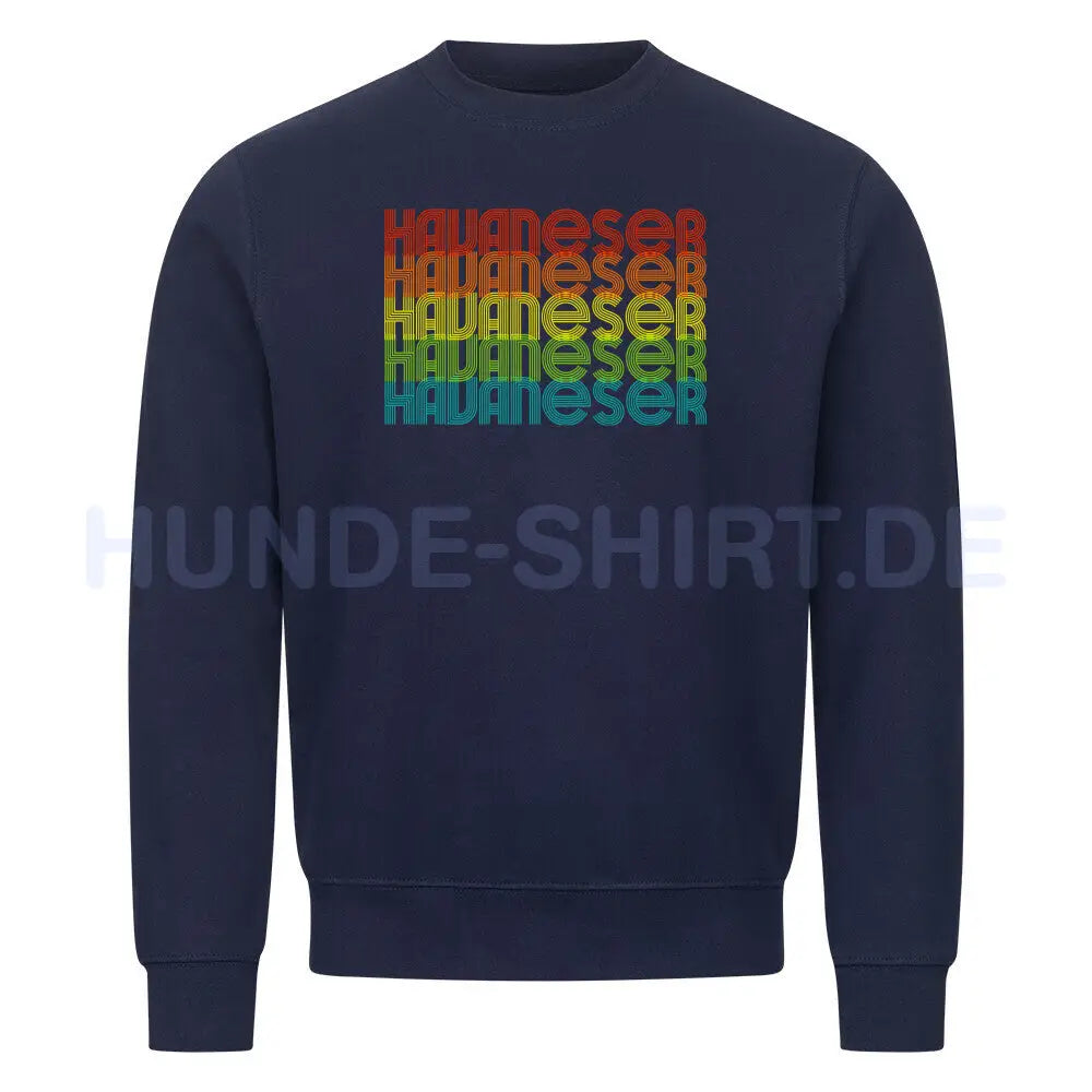 Premium Sweatshirt "Havaneser - RETRO" Navy Blue – hunde-shirt.de