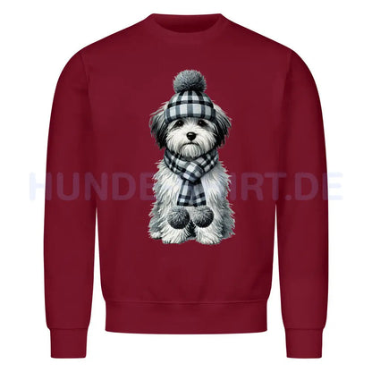 Premium Sweatshirt "Havaneser - Winter" Burgunder – hunde-shirt.de