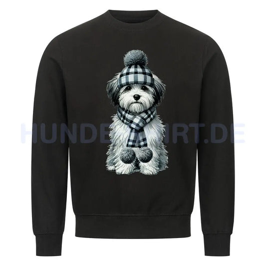 Premium Sweatshirt "Havaneser - Winter" Schwarz – hunde-shirt.de