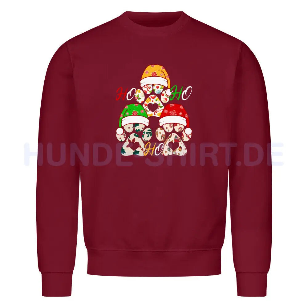 Premium Sweatshirt "HO HO HO ..." Burgunder – hunde-shirt.de