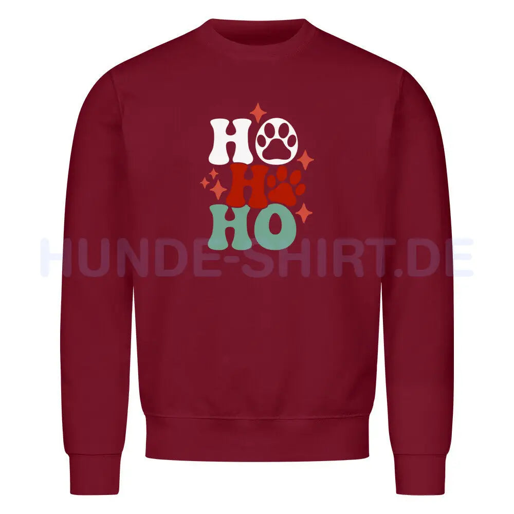 Premium Sweatshirt "HOHOHO" Burgunder – hunde-shirt.de