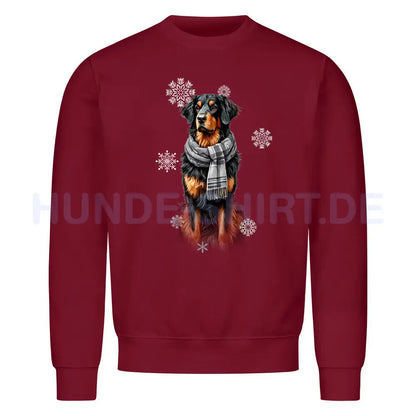 Premium Sweatshirt "Hovawart Winter" Burgunder – hunde-shirt.de