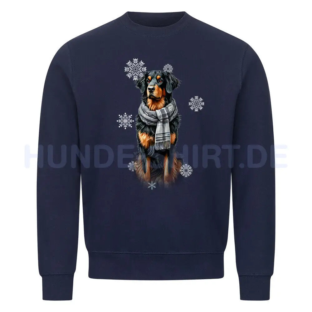 Premium Sweatshirt "Hovawart Winter" Navy Blue – hunde-shirt.de