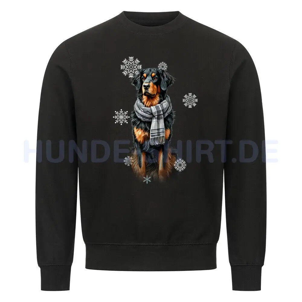 Premium Sweatshirt "Hovawart Winter" Schwarz – hunde-shirt.de