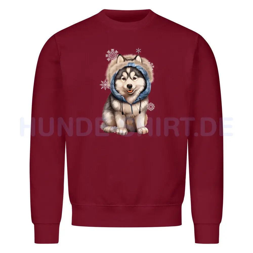 Premium Sweatshirt "Husky - BLUE" Burgunder – hunde-shirt.de