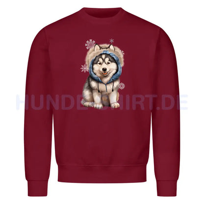 Premium Sweatshirt "Husky - BLUE" Burgunder – hunde-shirt.de