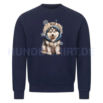 Premium Sweatshirt "Husky - BLUE" Navy Blue – hunde-shirt.de