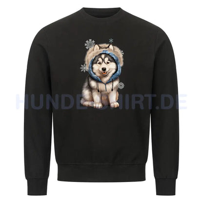 Premium Sweatshirt "Husky - BLUE" Schwarz – hunde-shirt.de