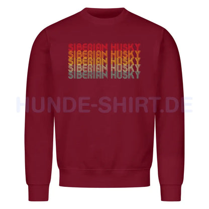 Premium Sweatshirt "Husky - RETRO" Burgunder – hunde-shirt.de