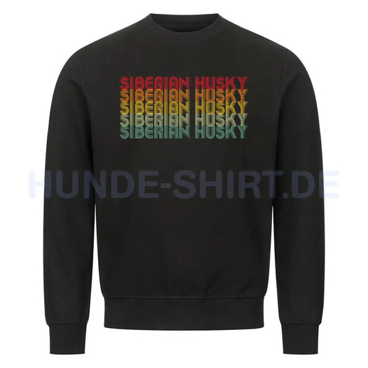 Premium Sweatshirt "Husky - RETRO" Schwarz – hunde-shirt.de