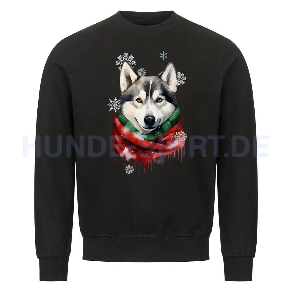 Premium Sweatshirt "Husky Winter" Schwarz – hunde-shirt.de