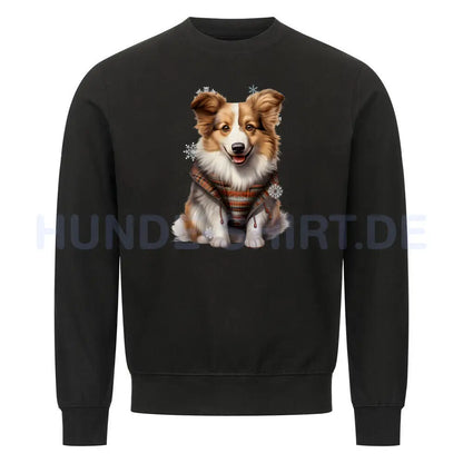 Premium Sweatshirt "Icelandic Sheepdog - Winter" Schwarz – hunde-shirt.de