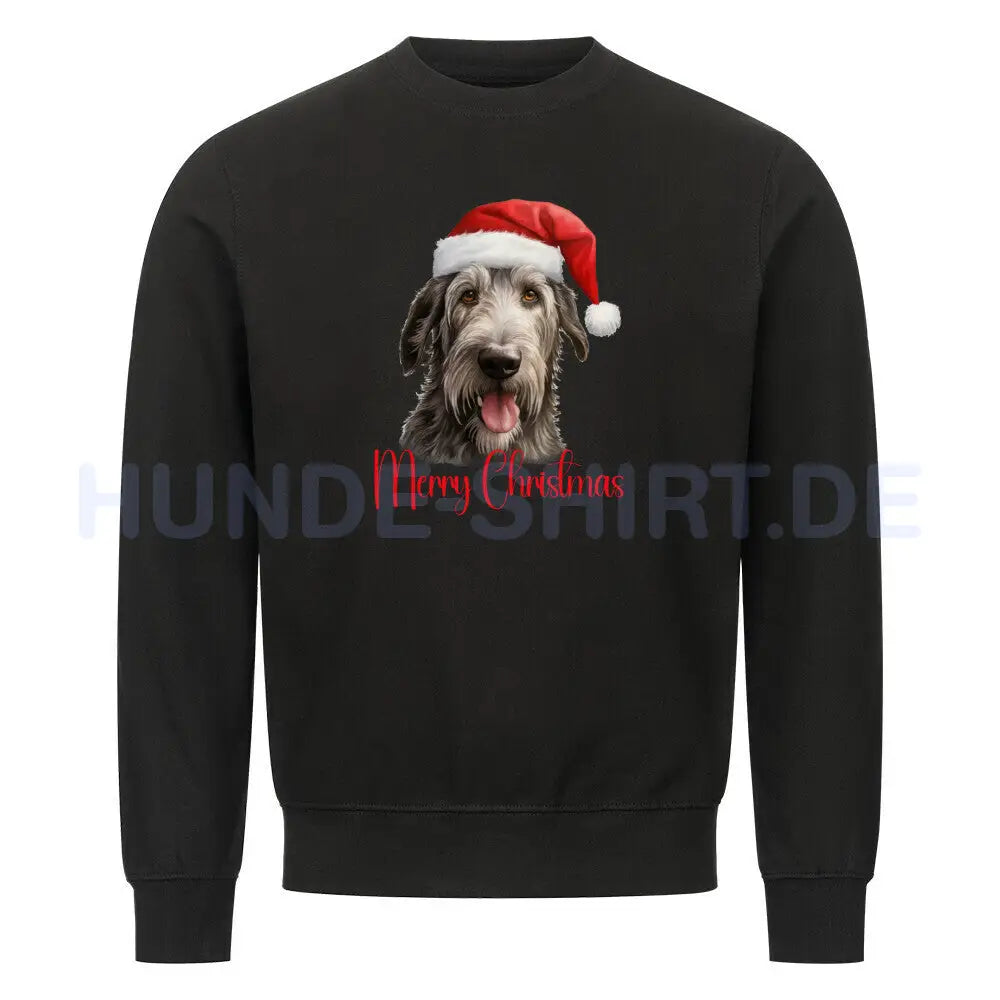 Premium Sweatshirt "Irischer Wolfshund - Merry Christmas" Schwarz – hunde-shirt.de