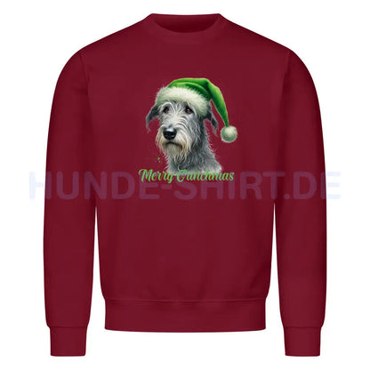 Premium Sweatshirt "Irischer Wolfshund - Merry Grinchmas" Burgunder – hunde-shirt.de