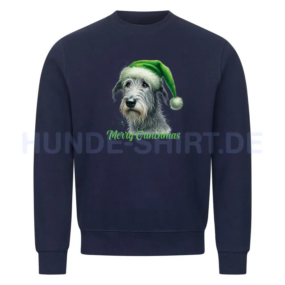 Premium Sweatshirt "Irischer Wolfshund - Merry Grinchmas" Navy Blue – hunde-shirt.de