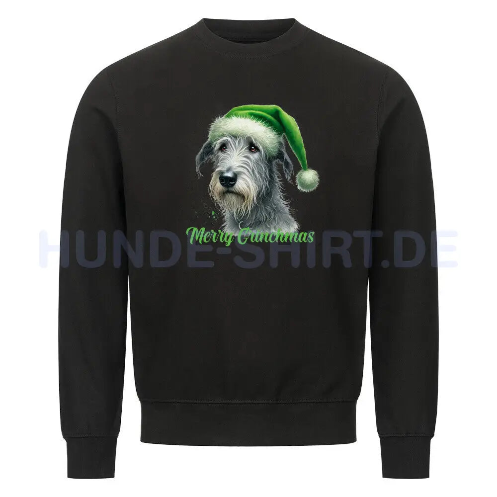 Premium Sweatshirt "Irischer Wolfshund - Merry Grinchmas" Schwarz – hunde-shirt.de