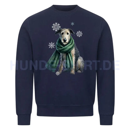 Premium Sweatshirt "Irischer Wolfshund Winter" Navy Blue – hunde-shirt.de