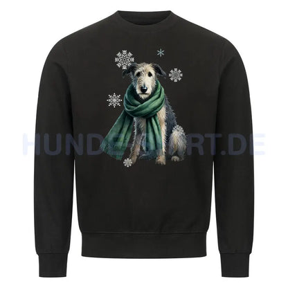 Premium Sweatshirt "Irischer Wolfshund Winter" Schwarz – hunde-shirt.de