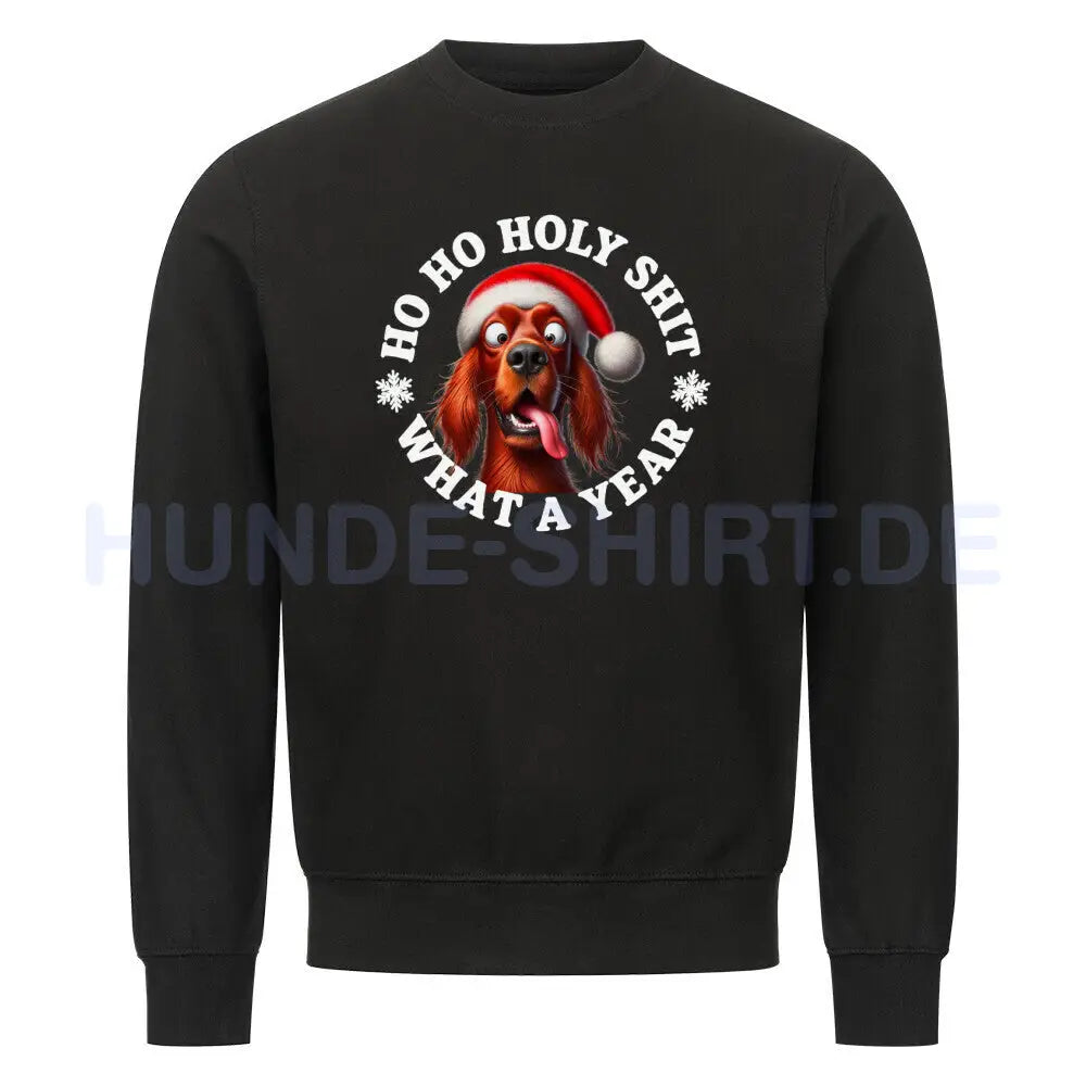 Premium Sweatshirt "Irish Setter - HO HO..." Schwarz – hunde-shirt.de