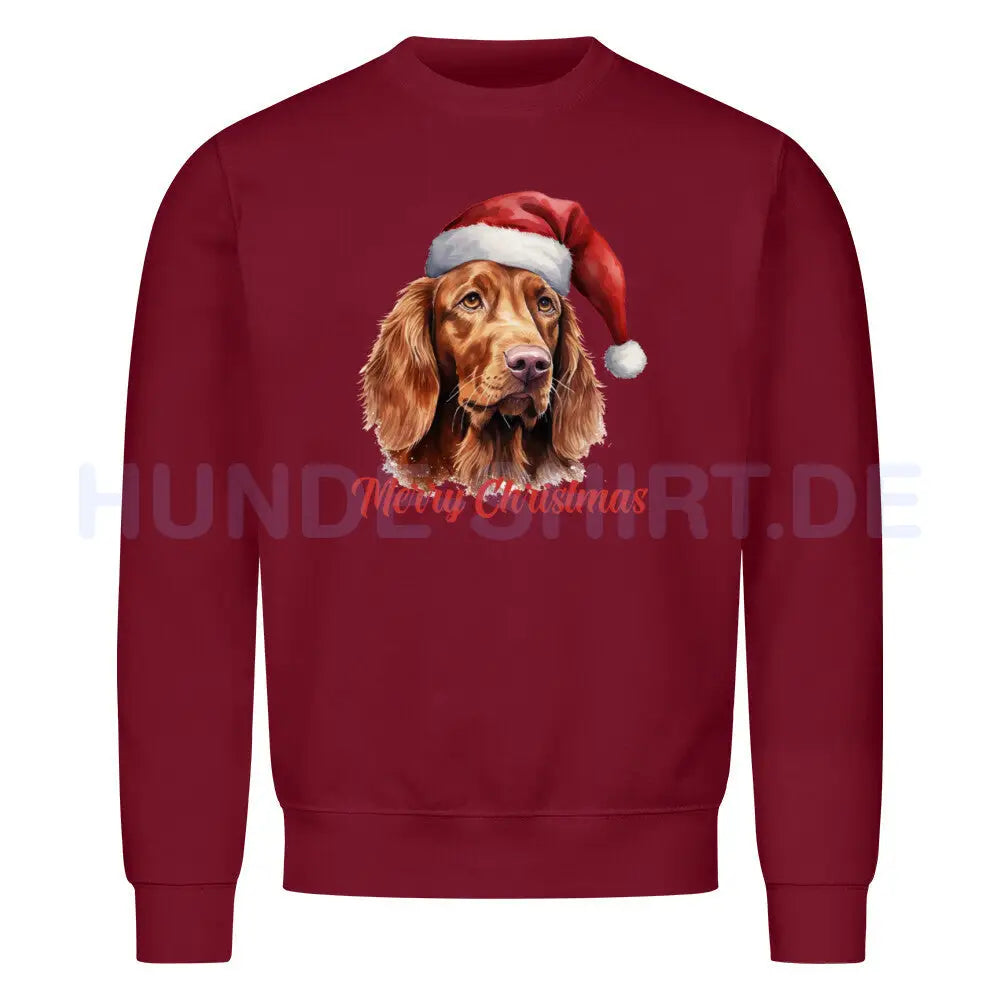 Premium Sweatshirt "Irish Setter - Merry Christmas" Burgunder – hunde-shirt.de