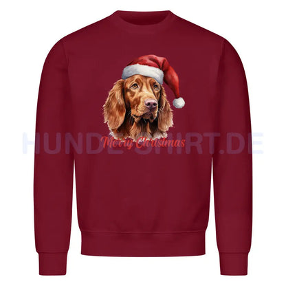 Premium Sweatshirt "Irish Setter - Merry Christmas" Burgunder – hunde-shirt.de