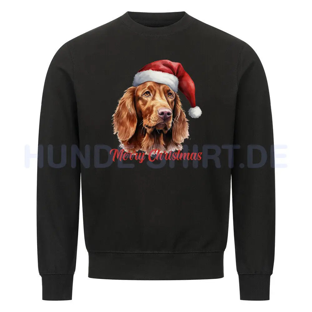 Premium Sweatshirt "Irish Setter - Merry Christmas" Schwarz – hunde-shirt.de