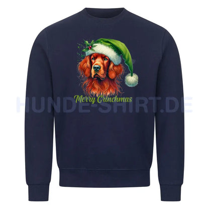 Premium Sweatshirt "Irish Setter - Merry Grinchmas" Navy Blue – hunde-shirt.de