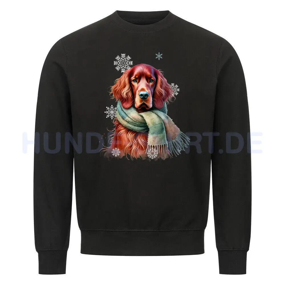 Premium Sweatshirt "Irish Setter Winter" Schwarz – hunde-shirt.de