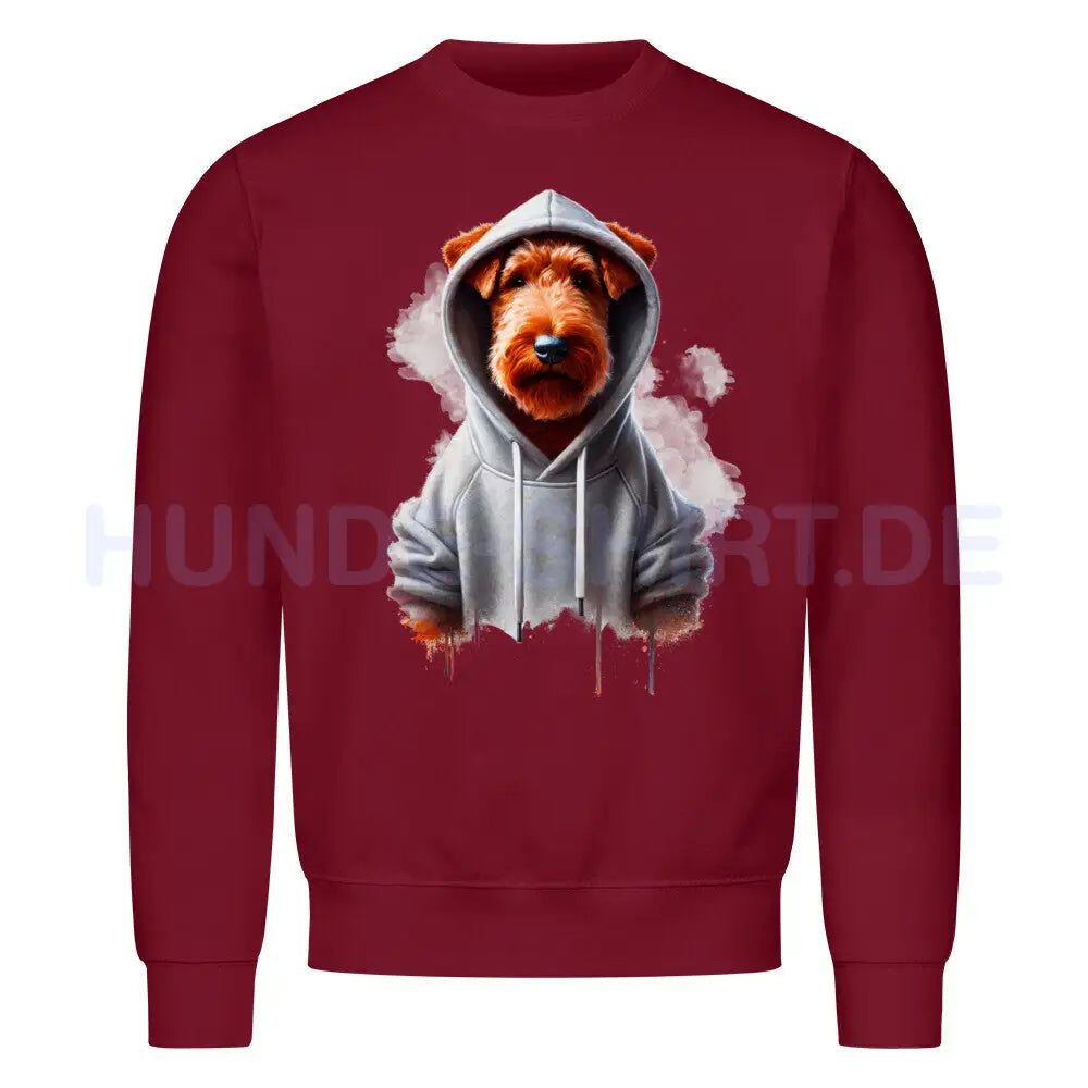 Premium Sweatshirt "Irish Terrier Hooded S" Burgunder – hunde-shirt.de