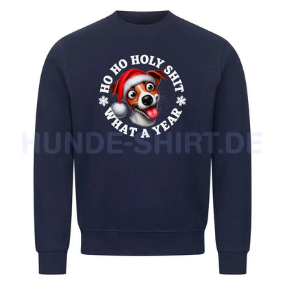 Premium Sweatshirt "Jack Russell Terrier - HO HO..." Navy Blue – hunde-shirt.de