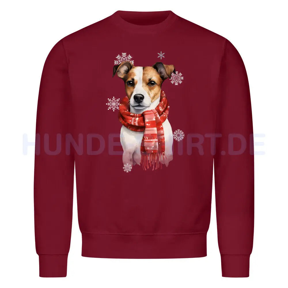 Premium Sweatshirt "Jack Russell Terrier Winter" Burgunder – hunde-shirt.de