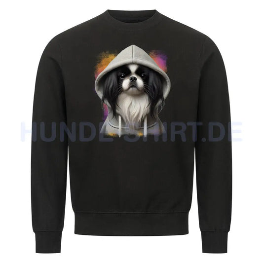 Premium Sweatshirt "Japan Chin Hooded-Sweater" Schwarz – hunde-shirt.de