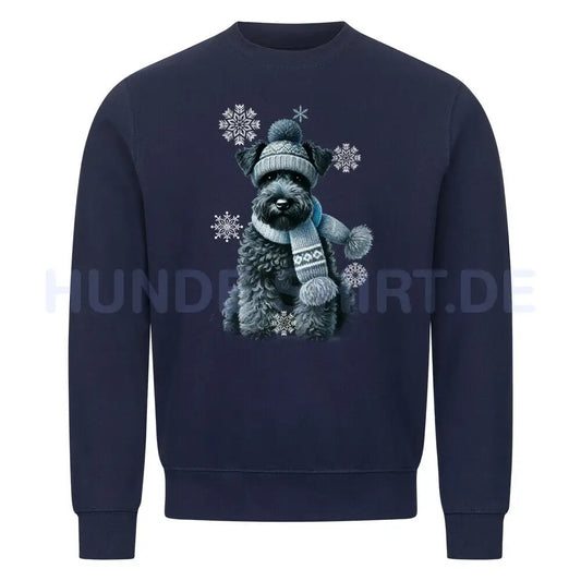 Premium Sweatshirt "Kerry Blue Terrier Winter" Navy Blue – hunde-shirt.de