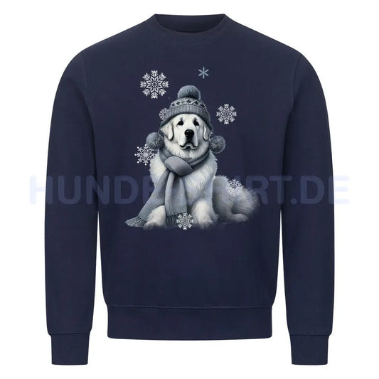 Premium Sweatshirt "Kuvasz Winter" Navy Blue – hunde-shirt.de