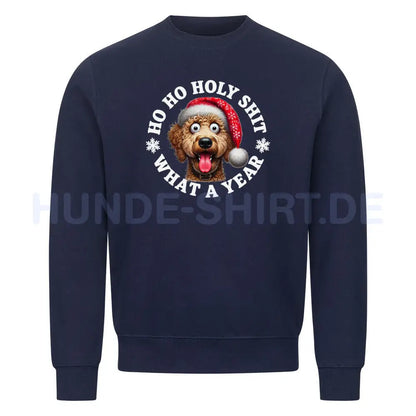 Premium Sweatshirt "Labradoodle - HO HO..." Navy Blue – hunde-shirt.de