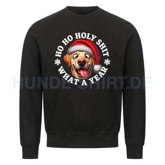 Premium Sweatshirt "Labrador ( hell ) - HO HO..." Schwarz – hunde-shirt.de