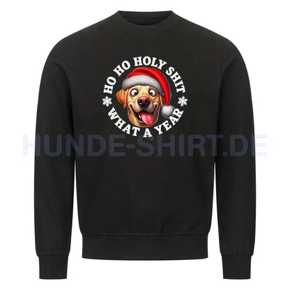 Premium Sweatshirt "Labrador ( hell ) - HO HO..." Schwarz – hunde-shirt.de