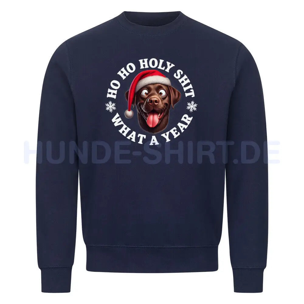 Premium Sweatshirt "Labrador -HO HO..." Navy Blue – hunde-shirt.de